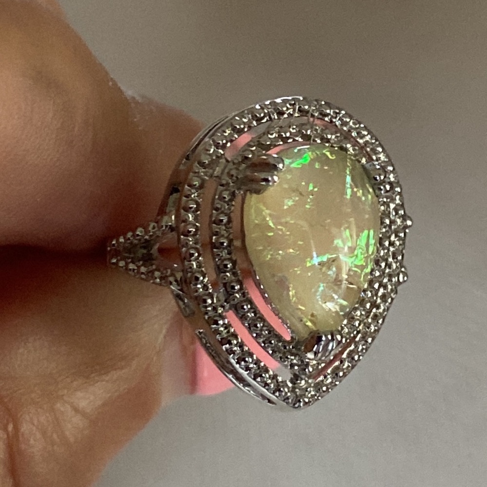 ๐ฅ๐นโค๏ธ Opal gemstone silver ring - Picture 2 of 9